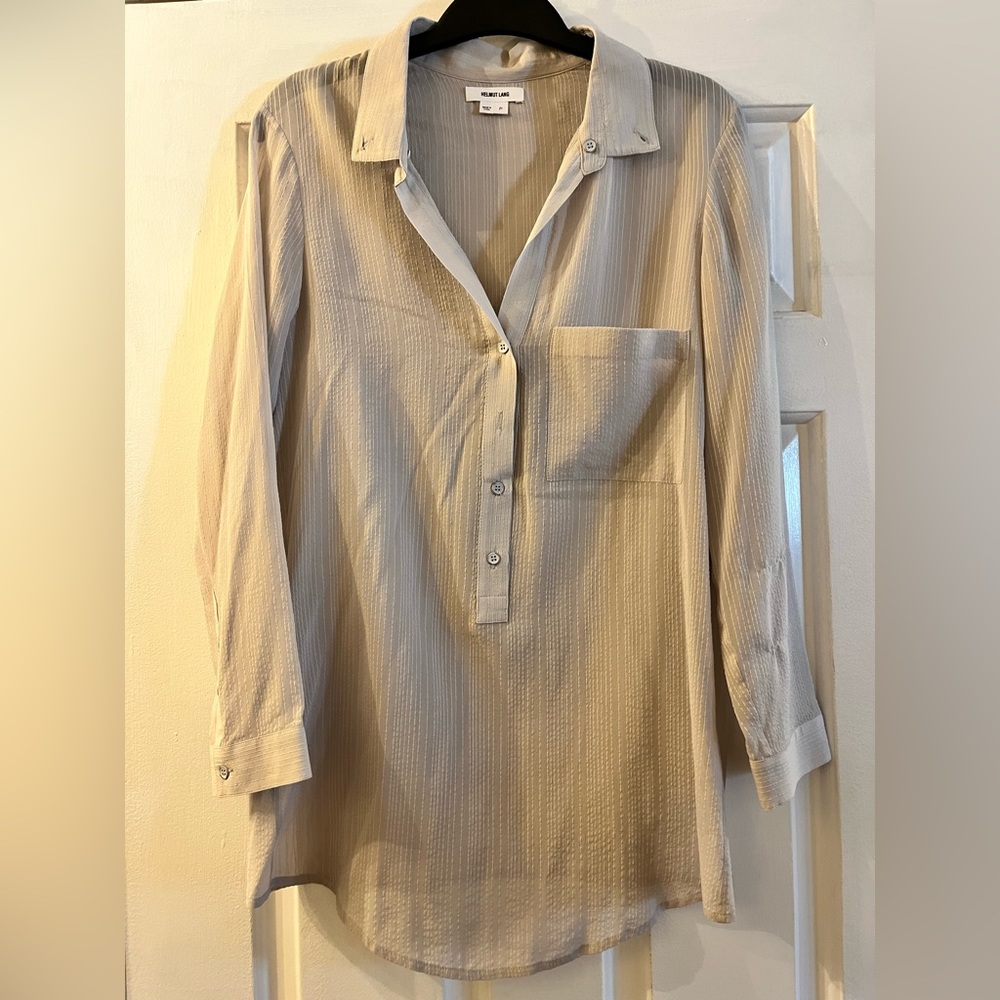 Helmut lang sheer blouse with open backing